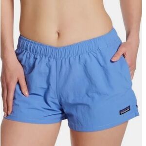 Patagonia Barely Baggie Women Medium 2.5” Light Blue Pullover Shorts